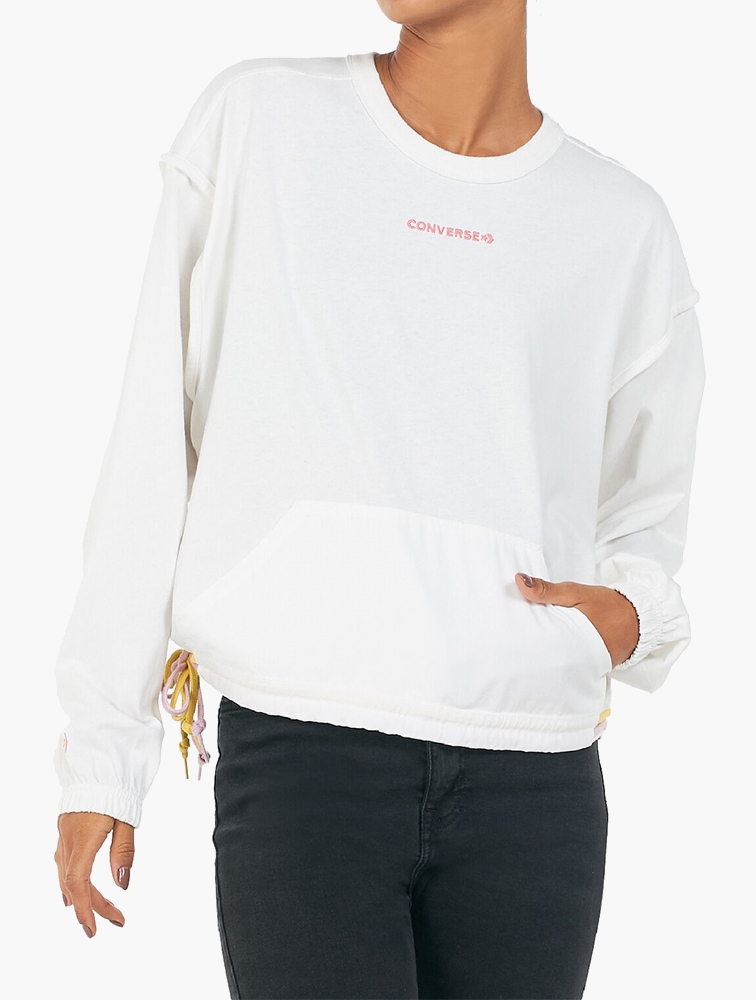 MyRunway Shop Converse White Long Sleeve Jersey Sweatshirt for